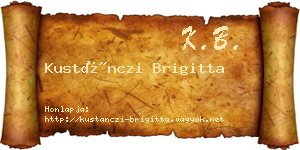 Kustánczi Brigitta névjegykártya